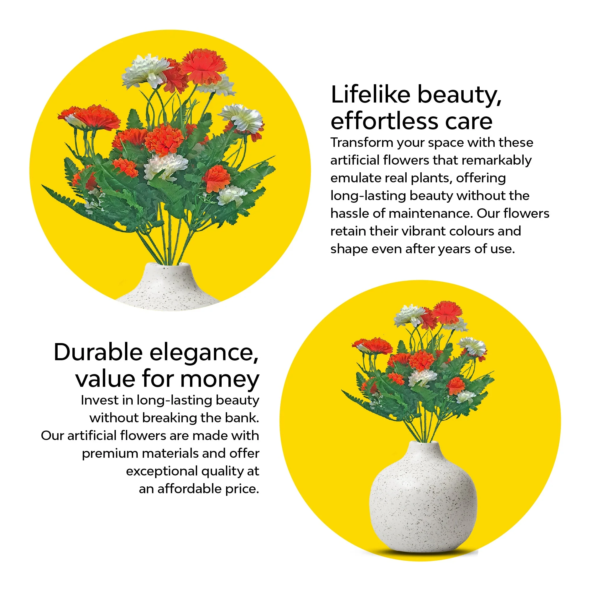 Small Carnations Artificial Flowers - Image 3