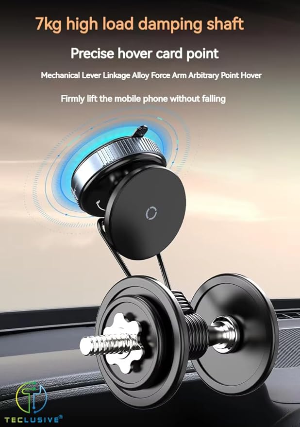 Smart Magnetic Mobile Phone Holder 360 Degree Rotatable with Reusable Super Strong Vacuum Suction For Car Bike Home Office All Surface Compatible with iPhone 16 15 14 & All Smartphones - Image 4