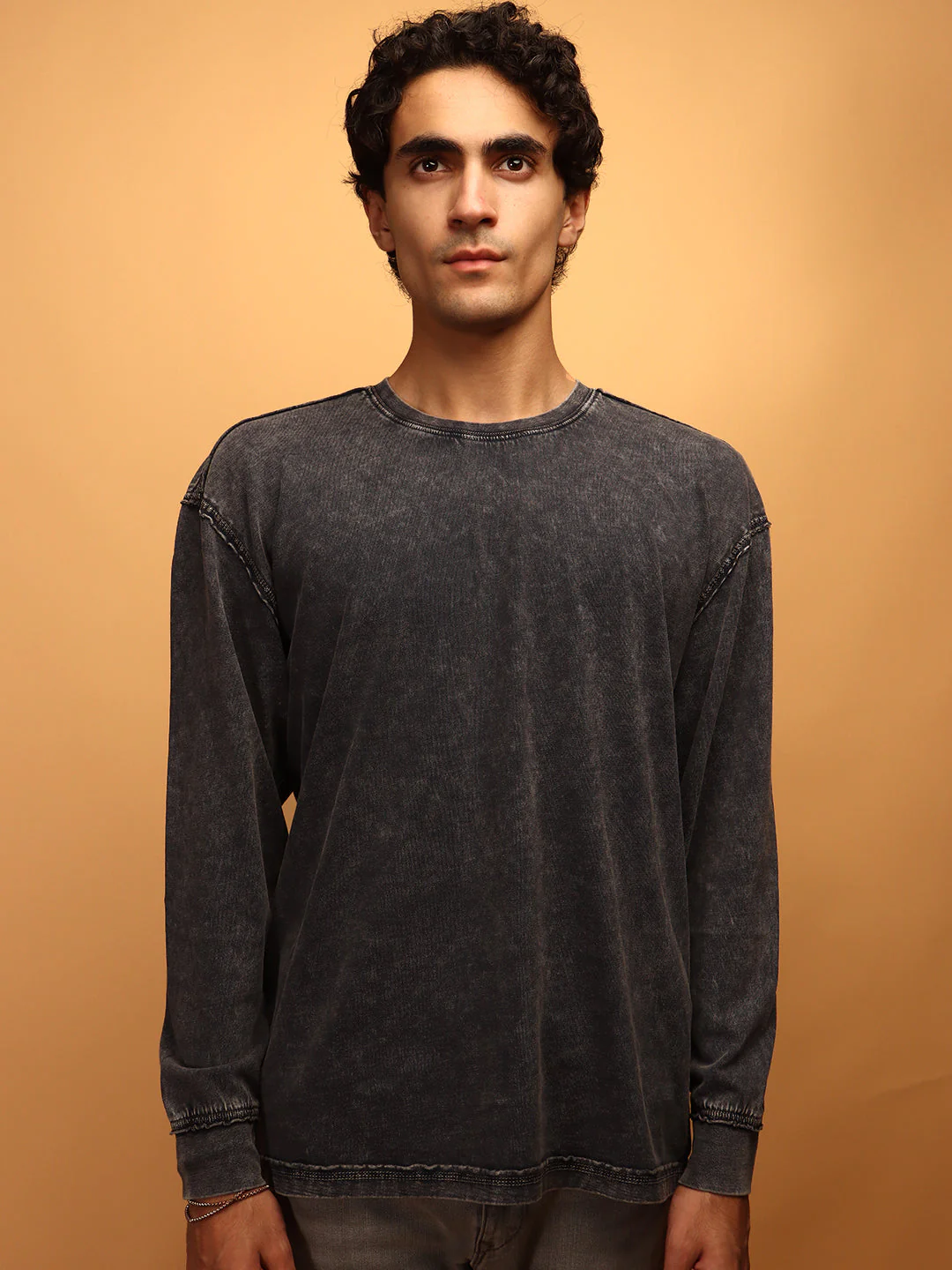 Smoky Black * ACID WASH SWEATSHIRT #9 - Image 2