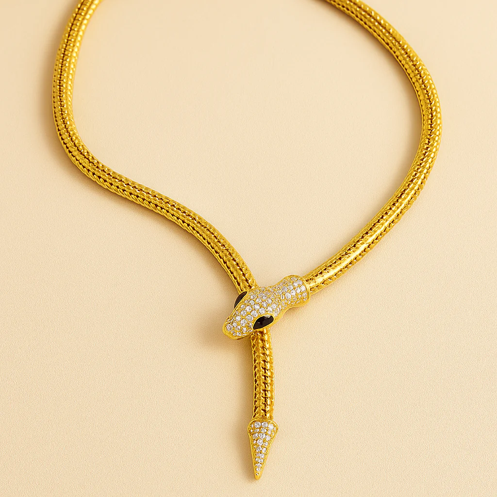 Snake Choker Necklace - Golden - Image 2