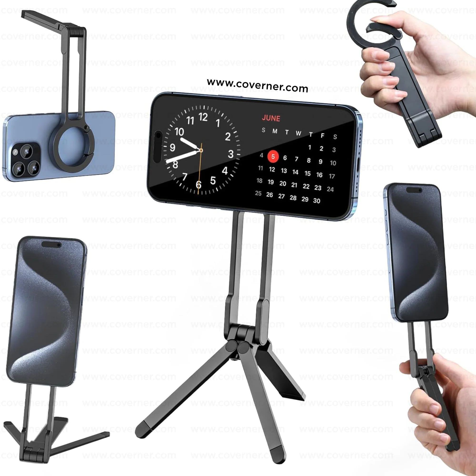 SnapMount Magnetic Phone Tripod Stand with Strong MagSafe – Carabiner Foldable & Portable by Coverner India - Image 4