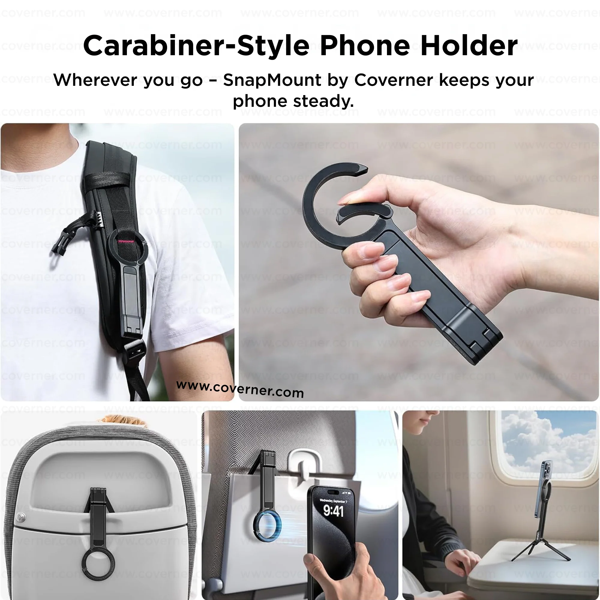 SnapMount Magnetic Phone Tripod Stand with Strong MagSafe – Carabiner Foldable & Portable by Coverner India - Image 5