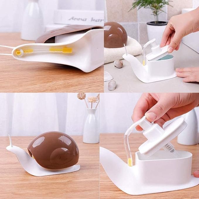 Snaqo: Cute Snail-Shaped Liquid Soap Dispenser, 120ml Refillable Pump Bottle for Hand Wash, Lotion, Shampoo & Bathroom or Kitchen Sink Décor - Image 2