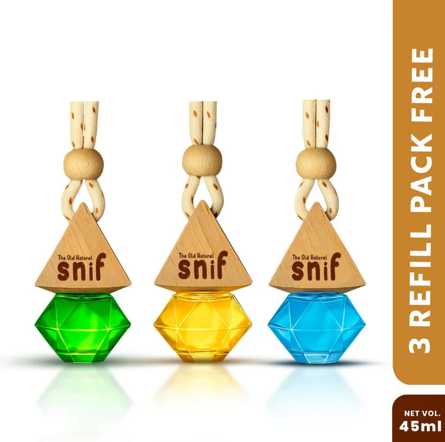 Snif Diamond Hanging Car Air Freshener with Refill Pack (Breezy Blue 10ml + 15ml Refill Pack) - Image 10