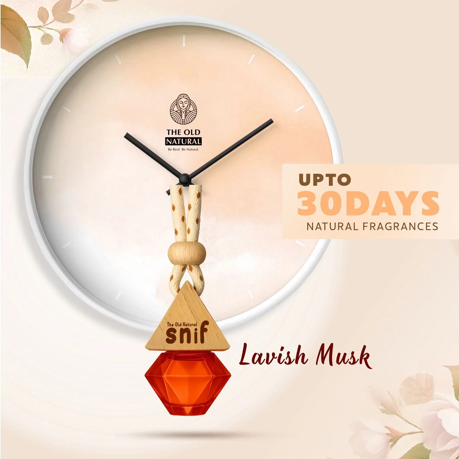 Snif Diamond Hanging Car Air Freshener with Refill Pack (Lavish Musk 10ml + 15ml Refill Pack) - Image 3