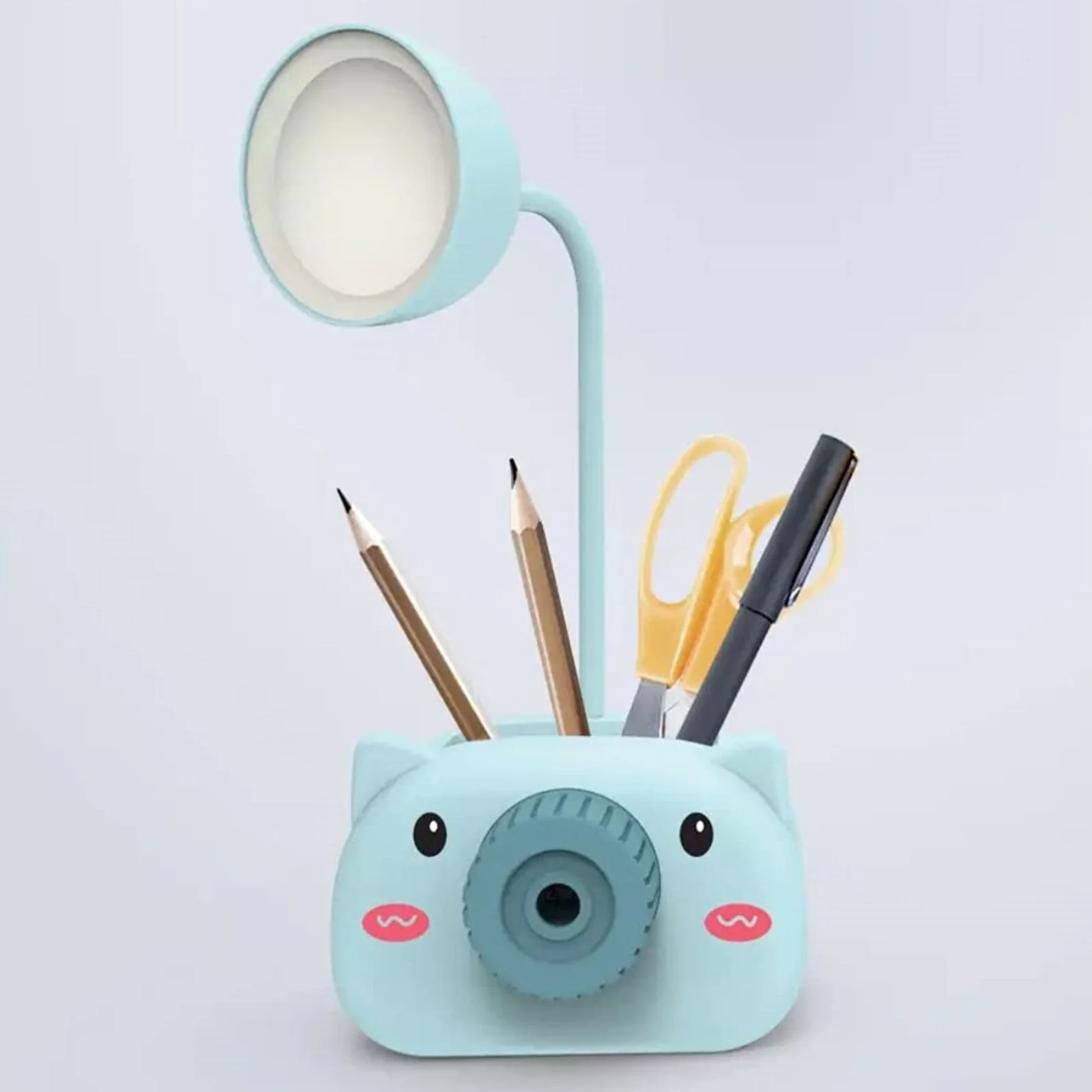 Snortie: Rechargeable LED Table Lamp with Cute Pig Design, Eye-Friendly Study Light with Pen Holder, Sharpener & Camera-Style Look for Kids’ Desk - Image 10