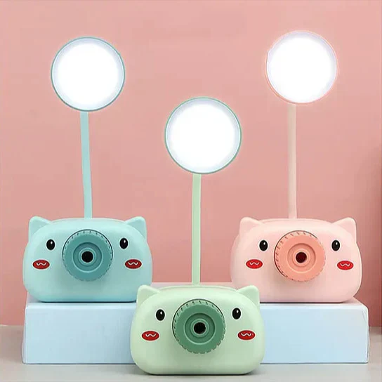 Snortie: Rechargeable LED Table Lamp with Cute Pig Design, Eye-Friendly Study Light with Pen Holder, Sharpener & Camera-Style Look for Kids’ Desk - Image 13