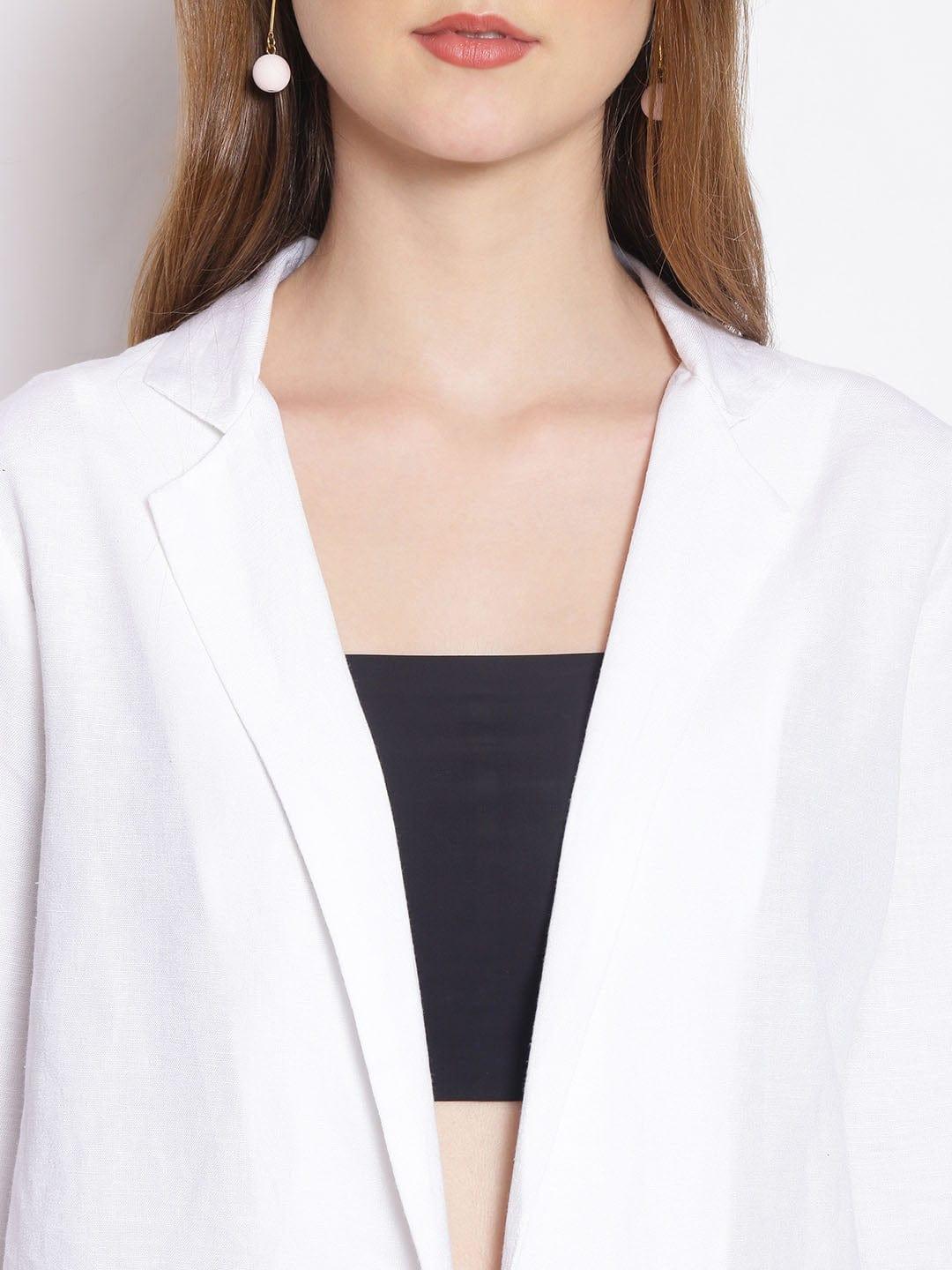 Snow White Button Me Linen Shrug For Stylish Women - Image 6