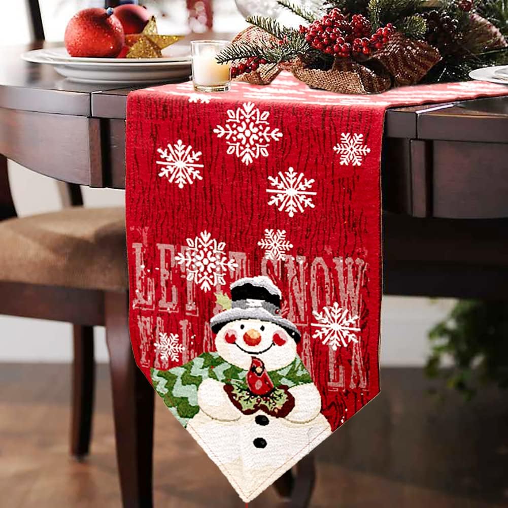 snowman Table Runner Dining Table Decoration - Image 6