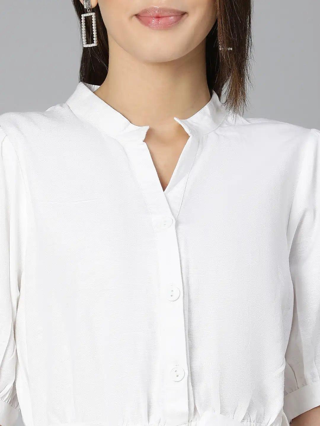 Sofi White Color Women Linen Blend Playsuit For Comfort - Image 6