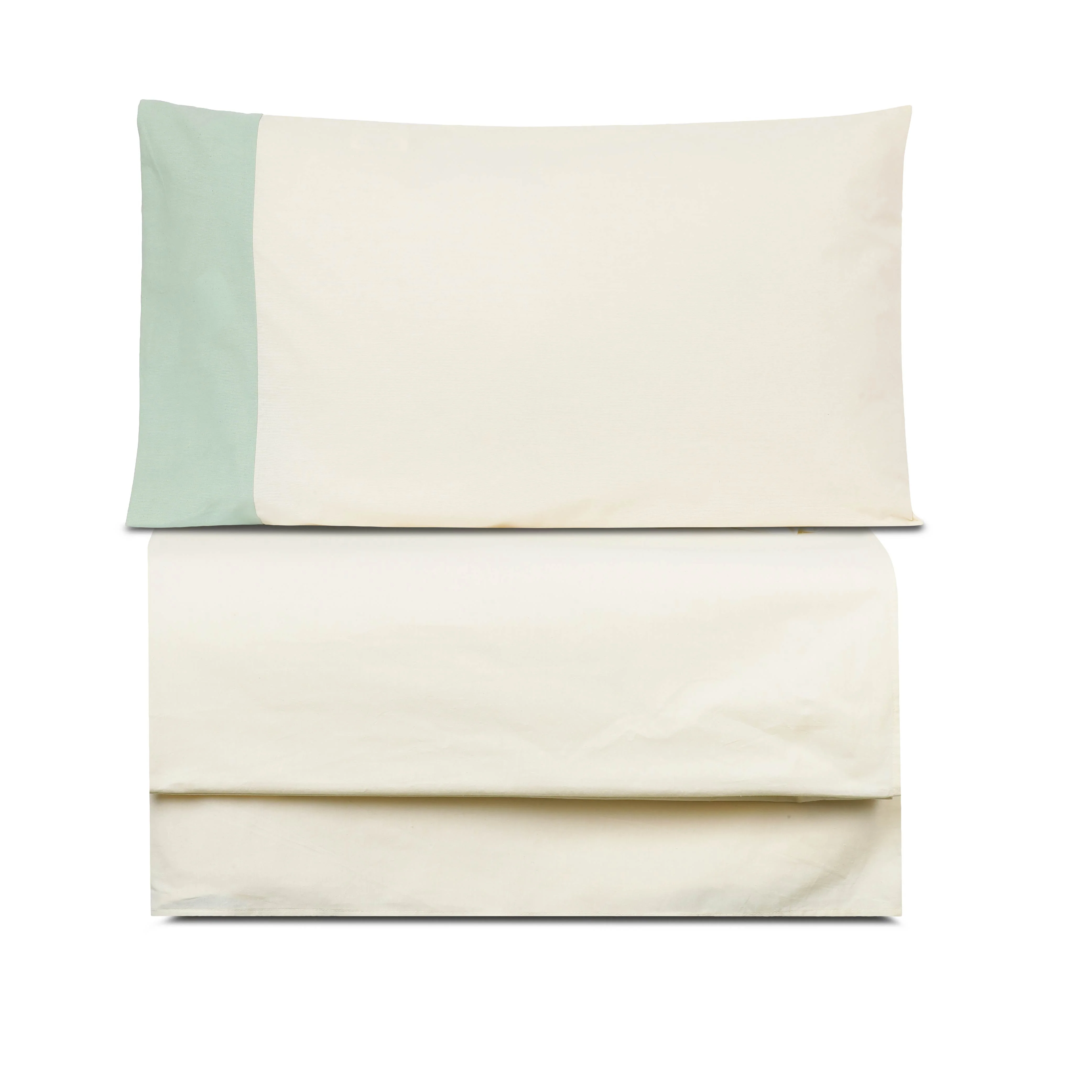Solid Colour 100% Cotton, 270 Tc King Bedsheet With 2 Colour Accent Pillow Covers - Image 5