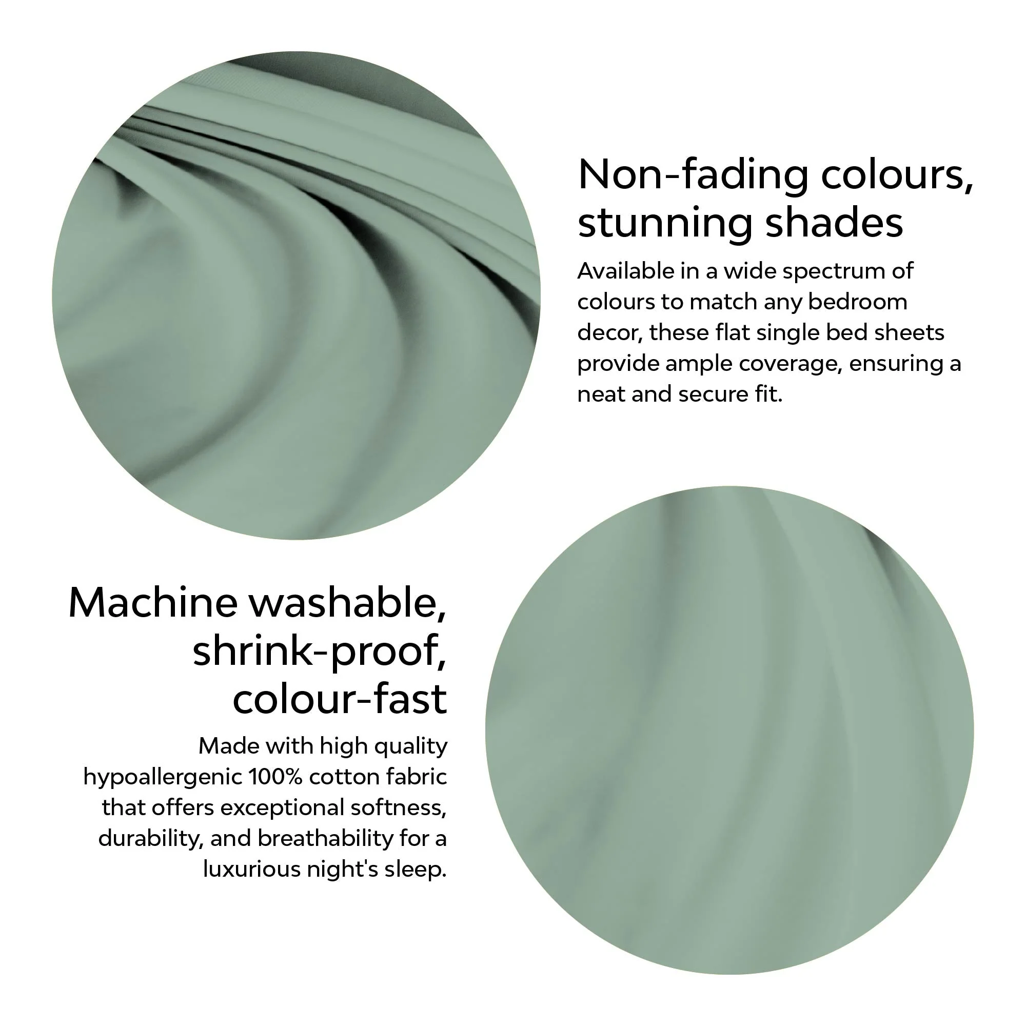 Solid Colour 100% Cotton, 270 Tc Queen Bedsheet - Image 8