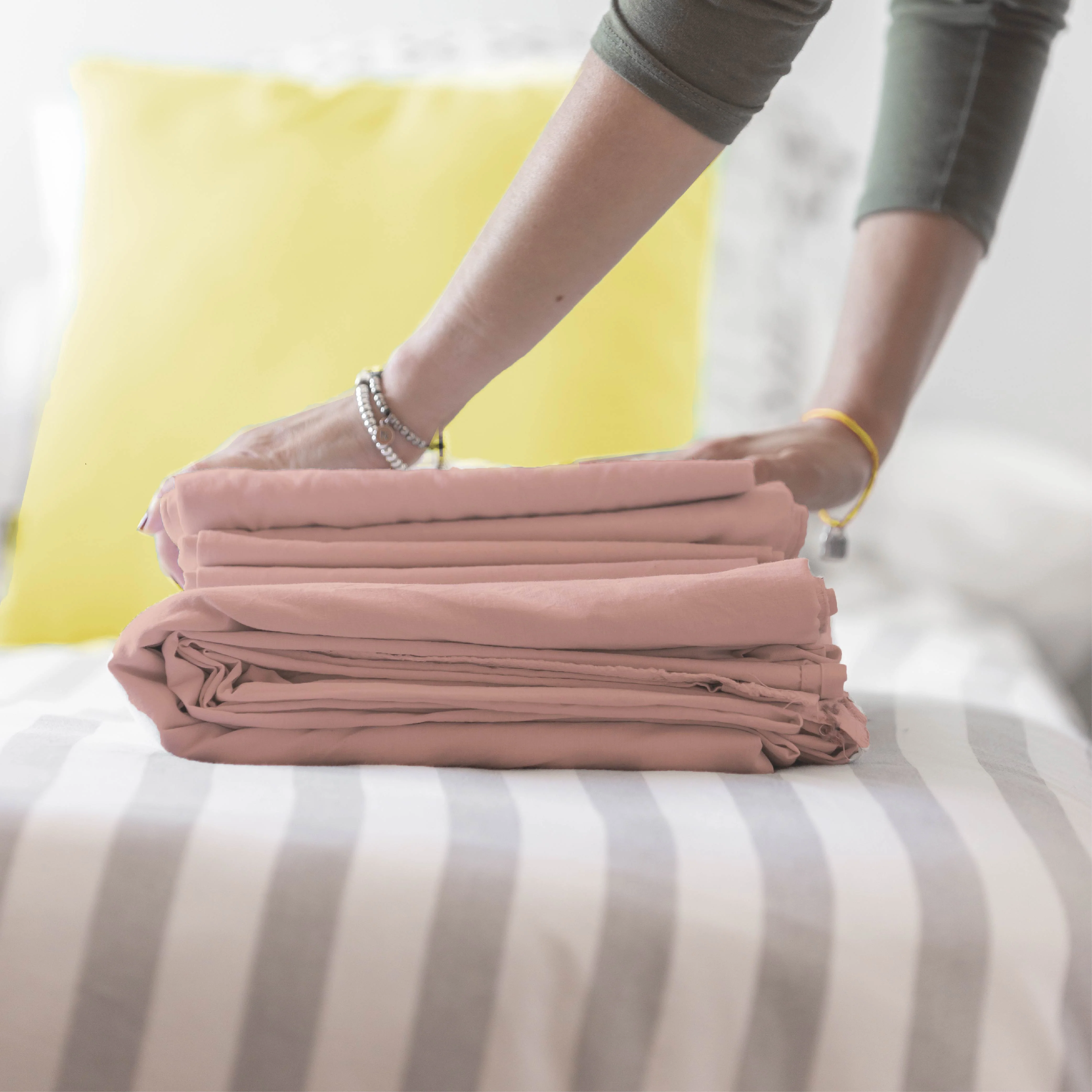 Solid Colour 100% Cotton, 270 Tc Queen Bedsheet With 2 Frill Pillow Covers - Image 26