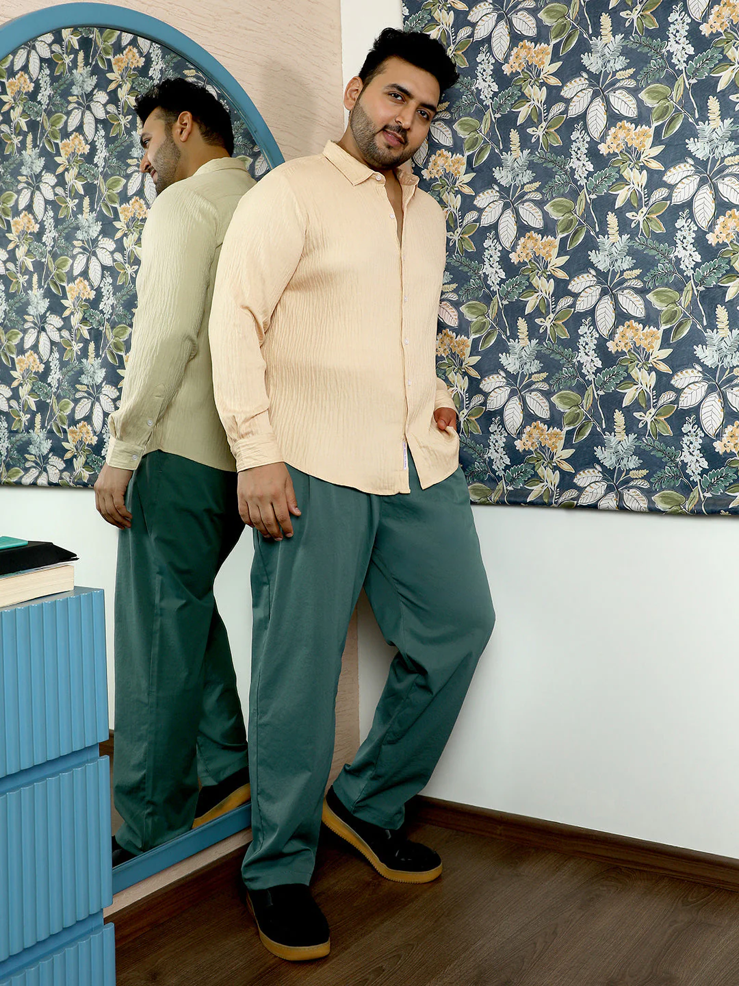 Solid Creased-Tactile Shirt - Image 5