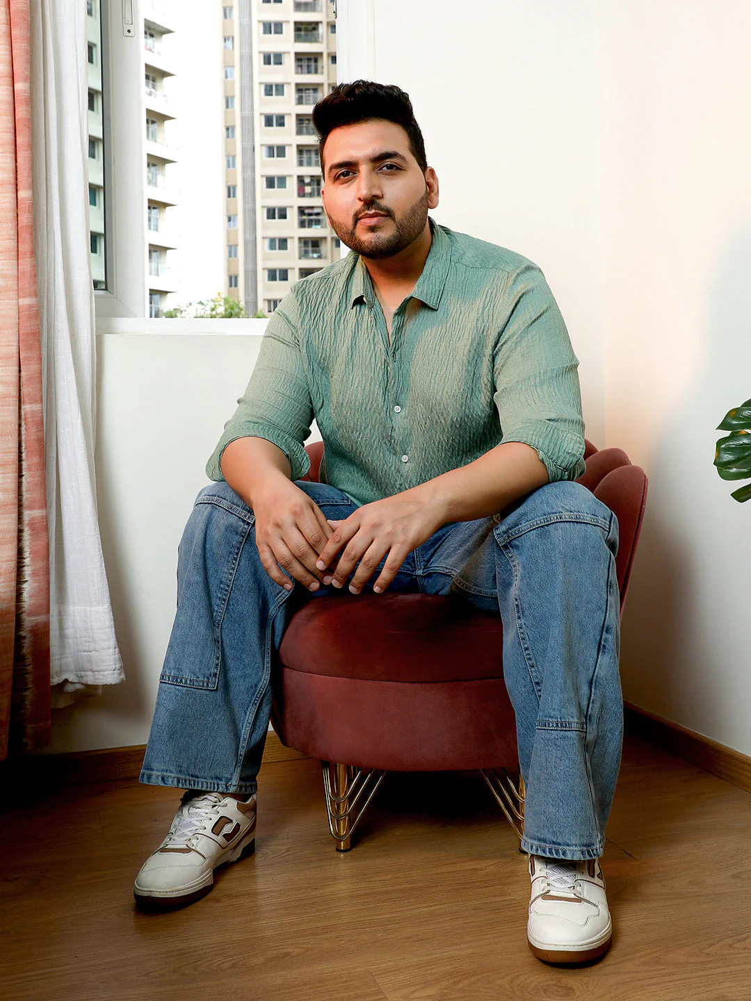 Solid Creased-Tactile Shirt - Image 6