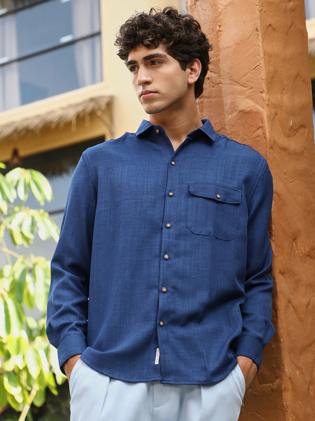 Solid Dobby Regular Shirt - Image 2