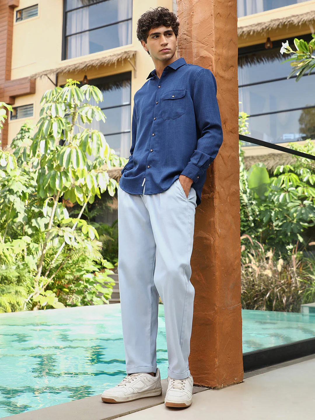 Solid Dobby Regular Shirt - Image 5