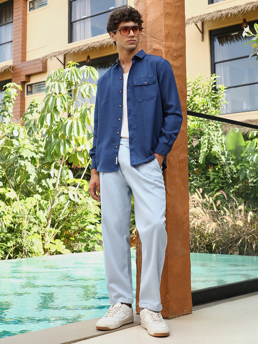 Solid Dobby Regular Shirt - Image 6