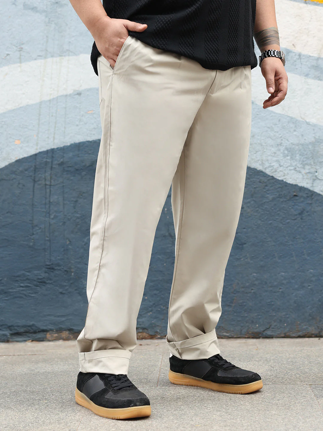 Solid Pleated Tailored Trousers - Image 3