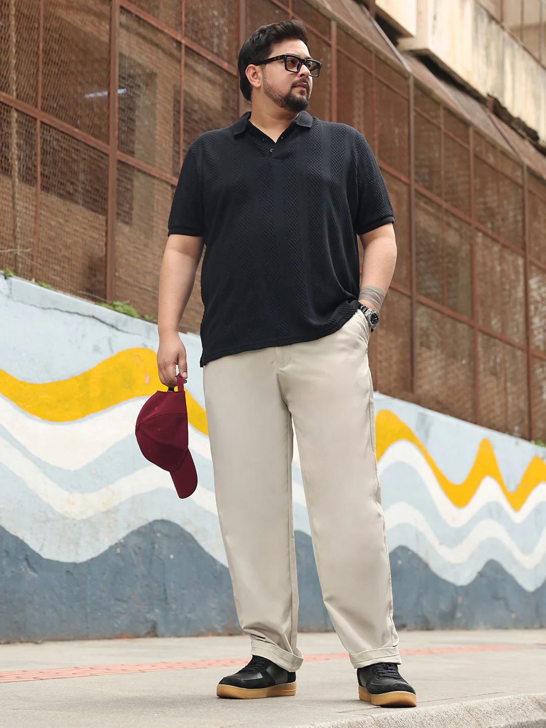 Solid Pleated Tailored Trousers - Image 6