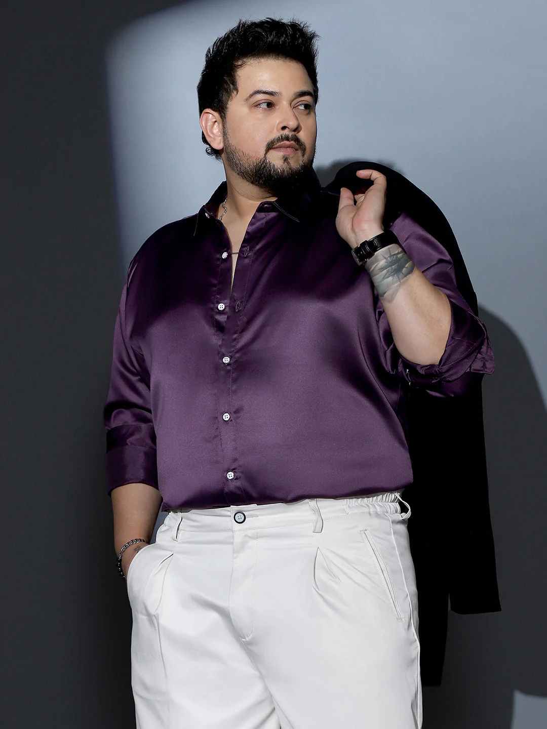 Solid-Satin Regular Shirt - Image 21