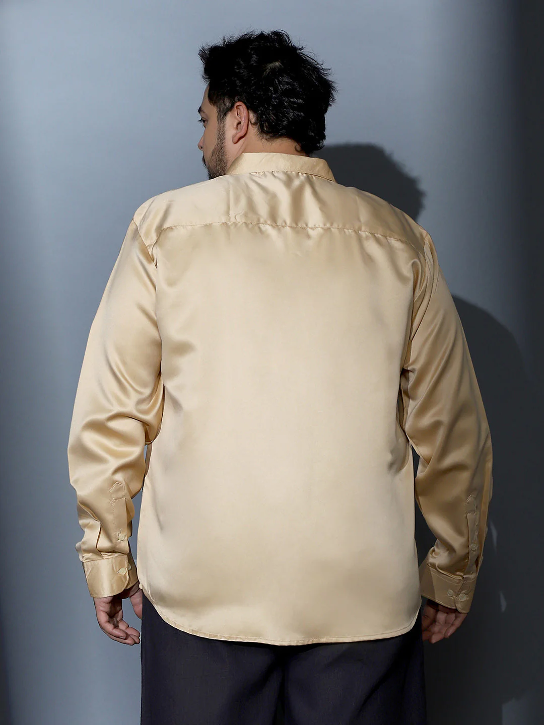 Solid-Satin Regular Shirt - Image 4