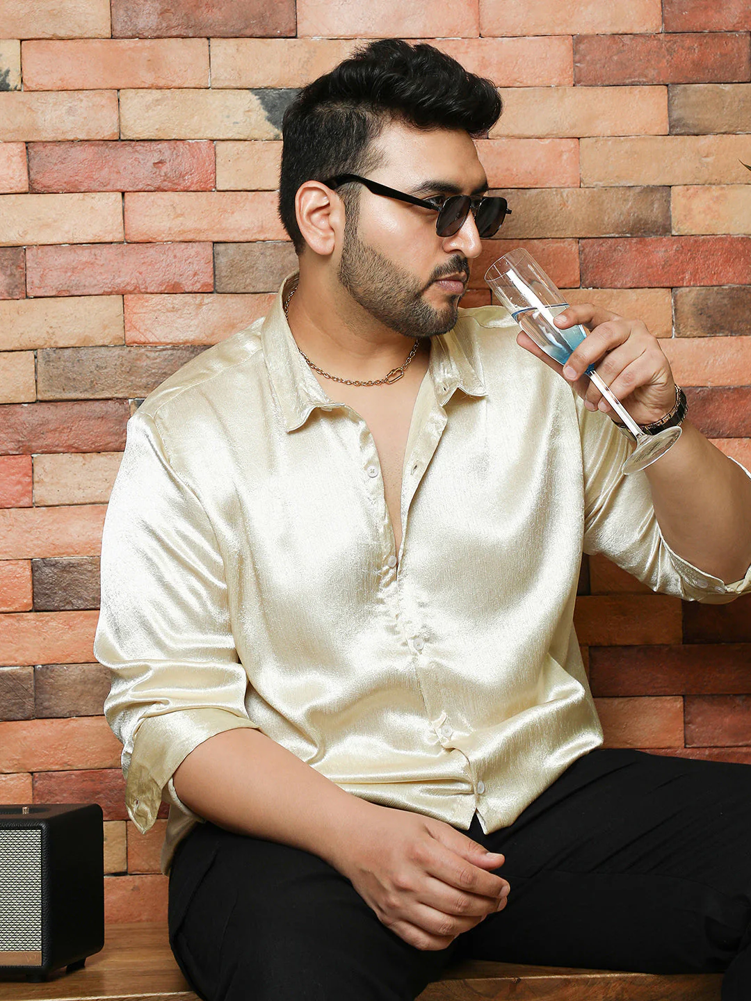 Solid Satin-Weave Shirt - Image 16