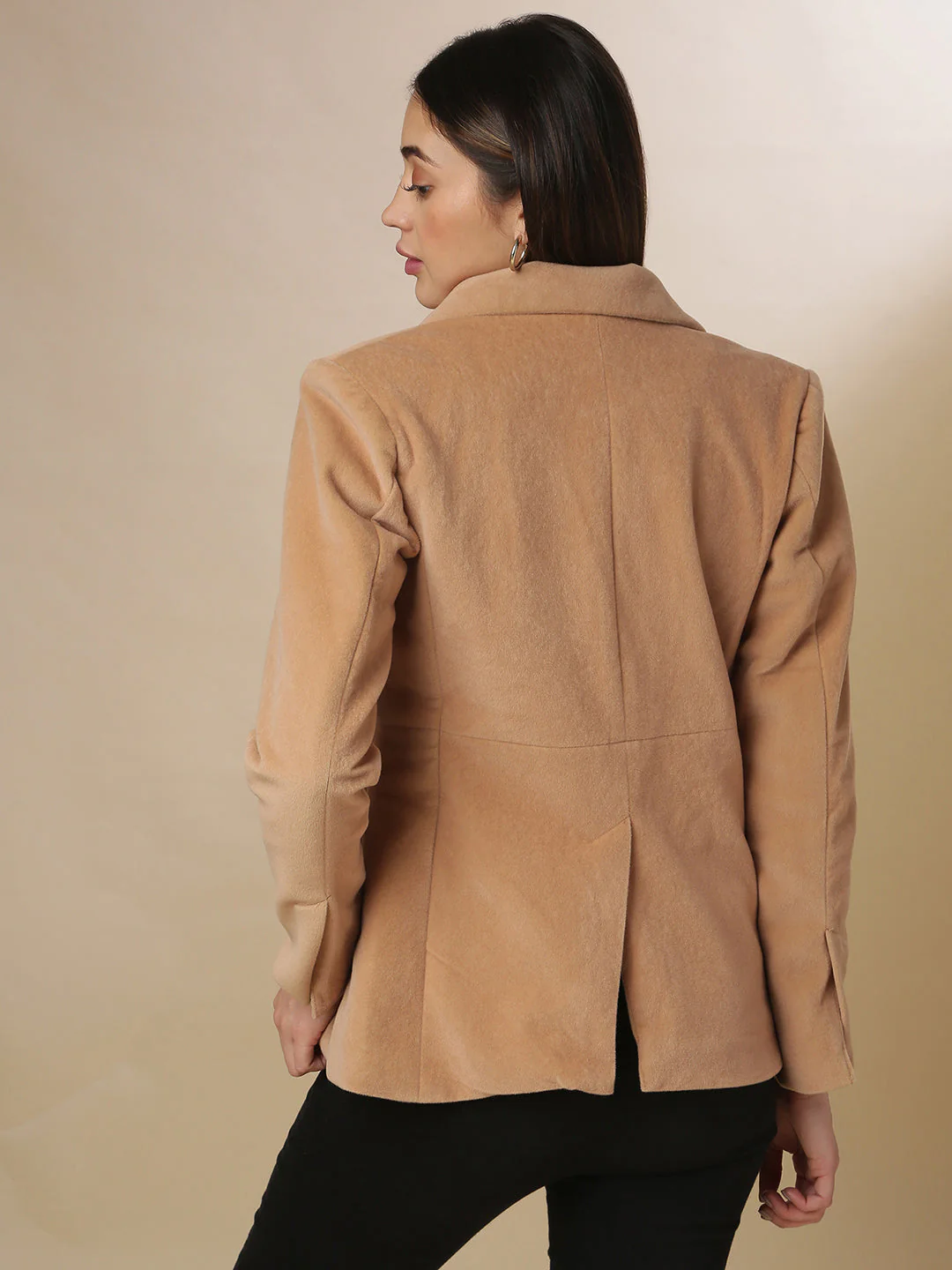Solid Single-Breasted Blazer - Image 5