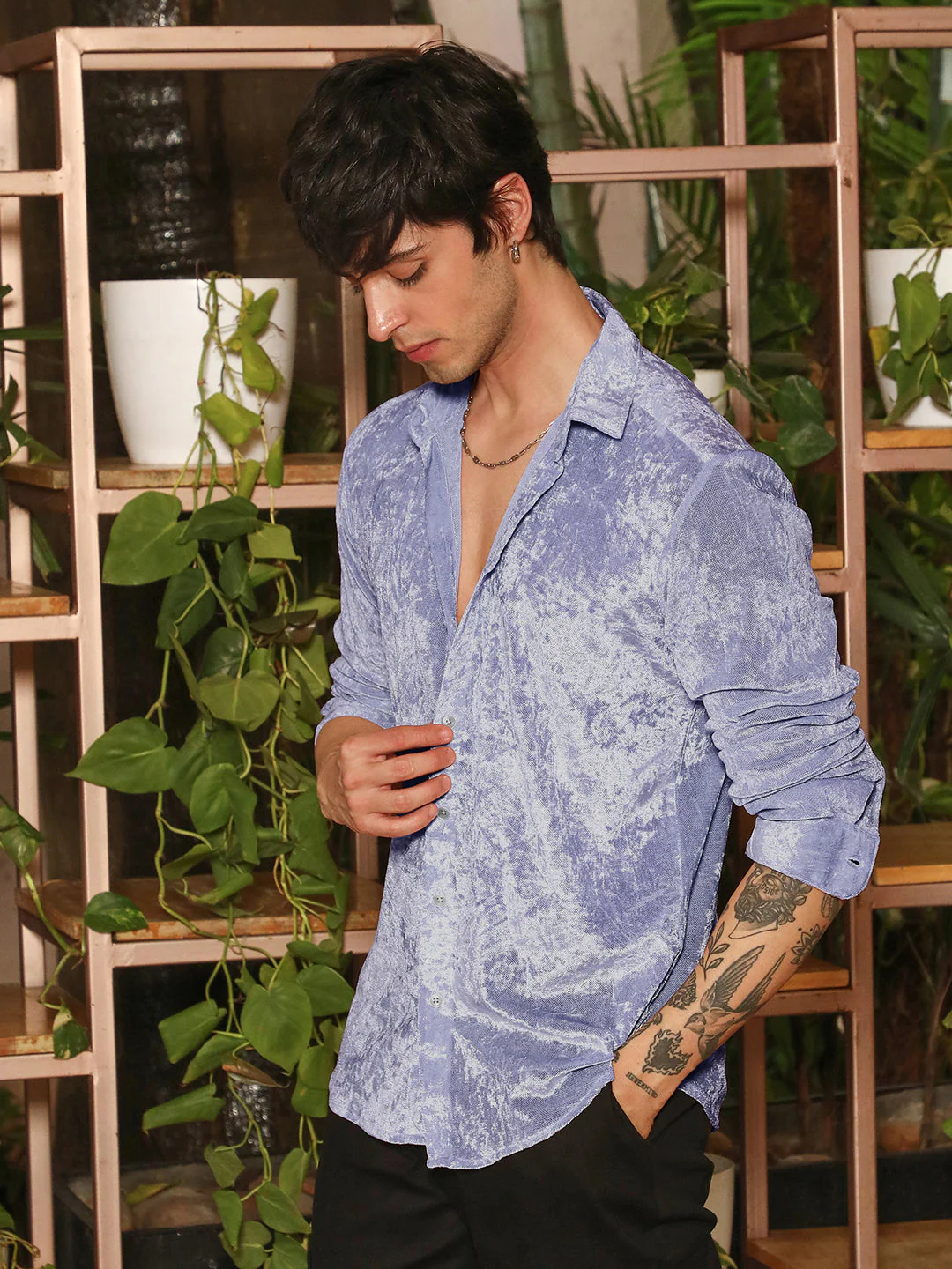 Solid Velvet Shirt - Image 2