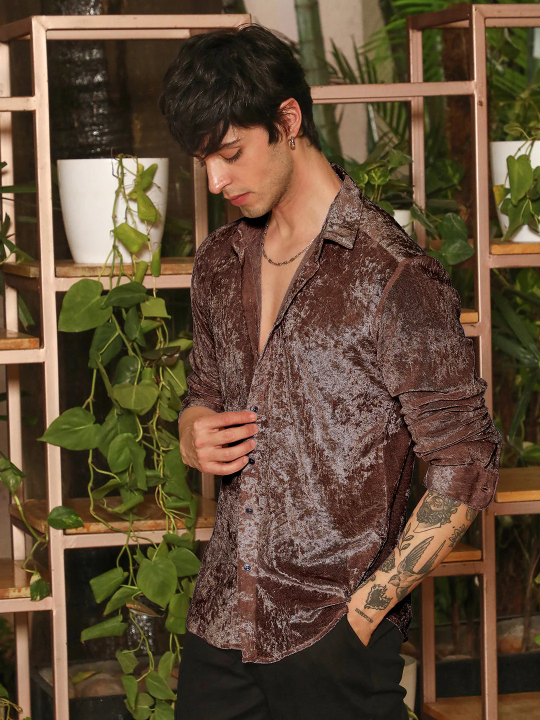 Solid Velvet Shirt - Image 2