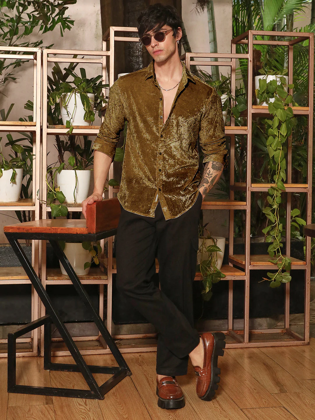 Solid Velvet Shirt - Image 5