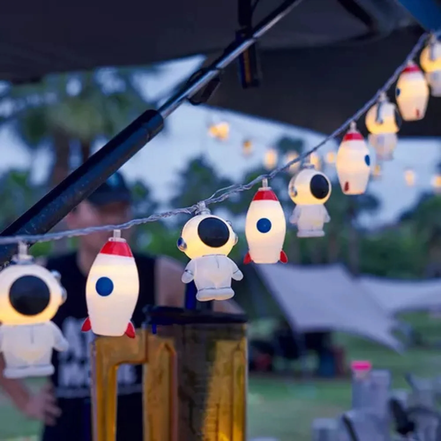 SpaceMan: USB-Powered Astronaut & Rocket String Fairy Lights with 20 LEDs for Kids’ Room, Party & Festive Décor - Image 3