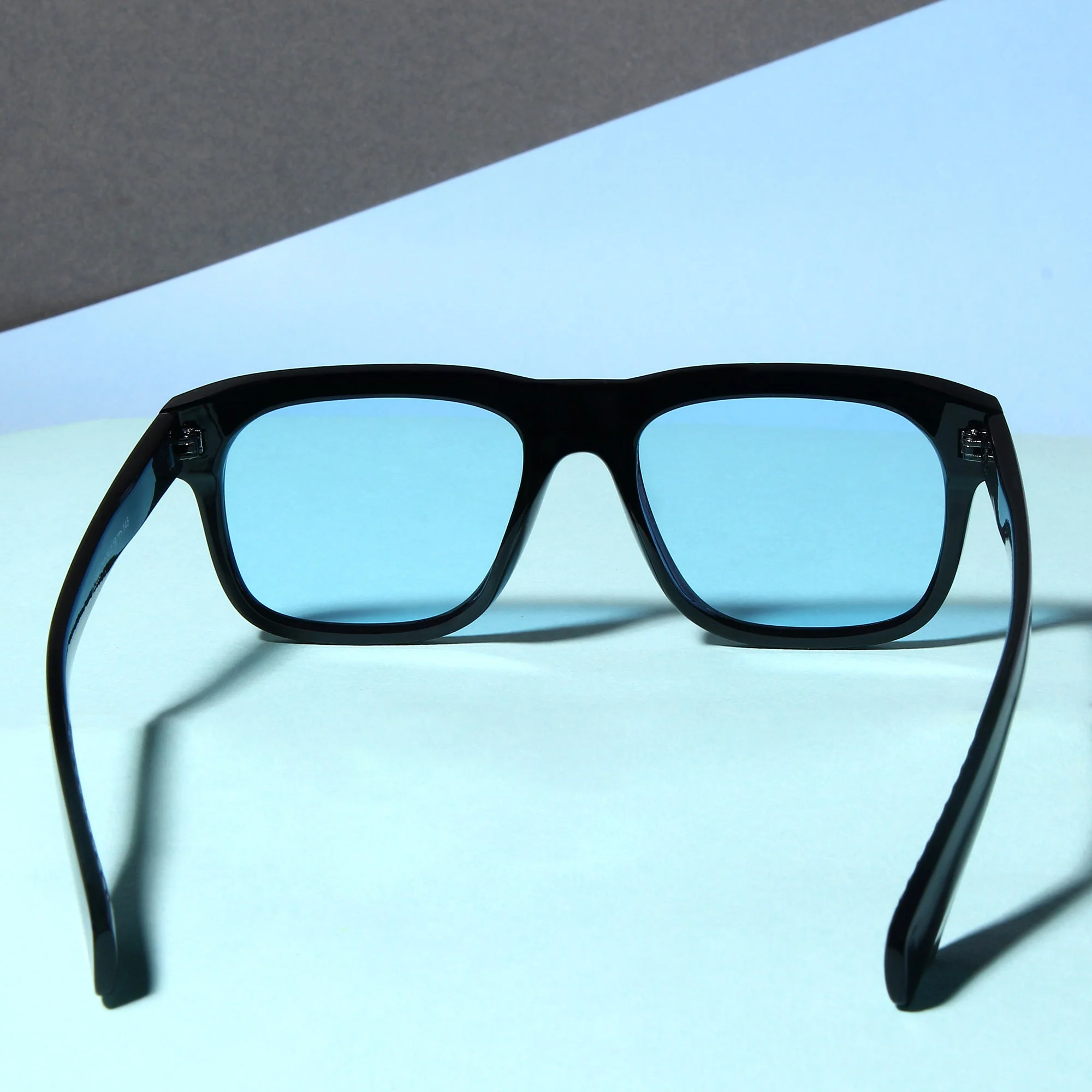 Spider Black Blue Rectangle Sunglasses - Image 6