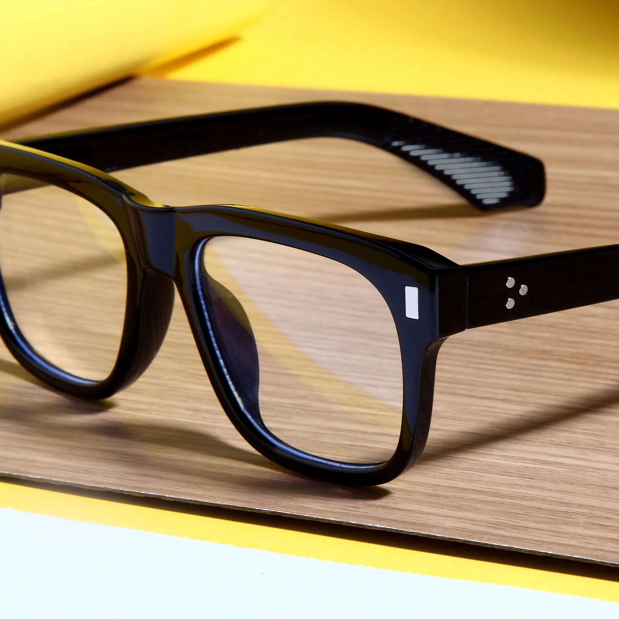 Spider Black Clear Rectangle Sunglasses - Image 2