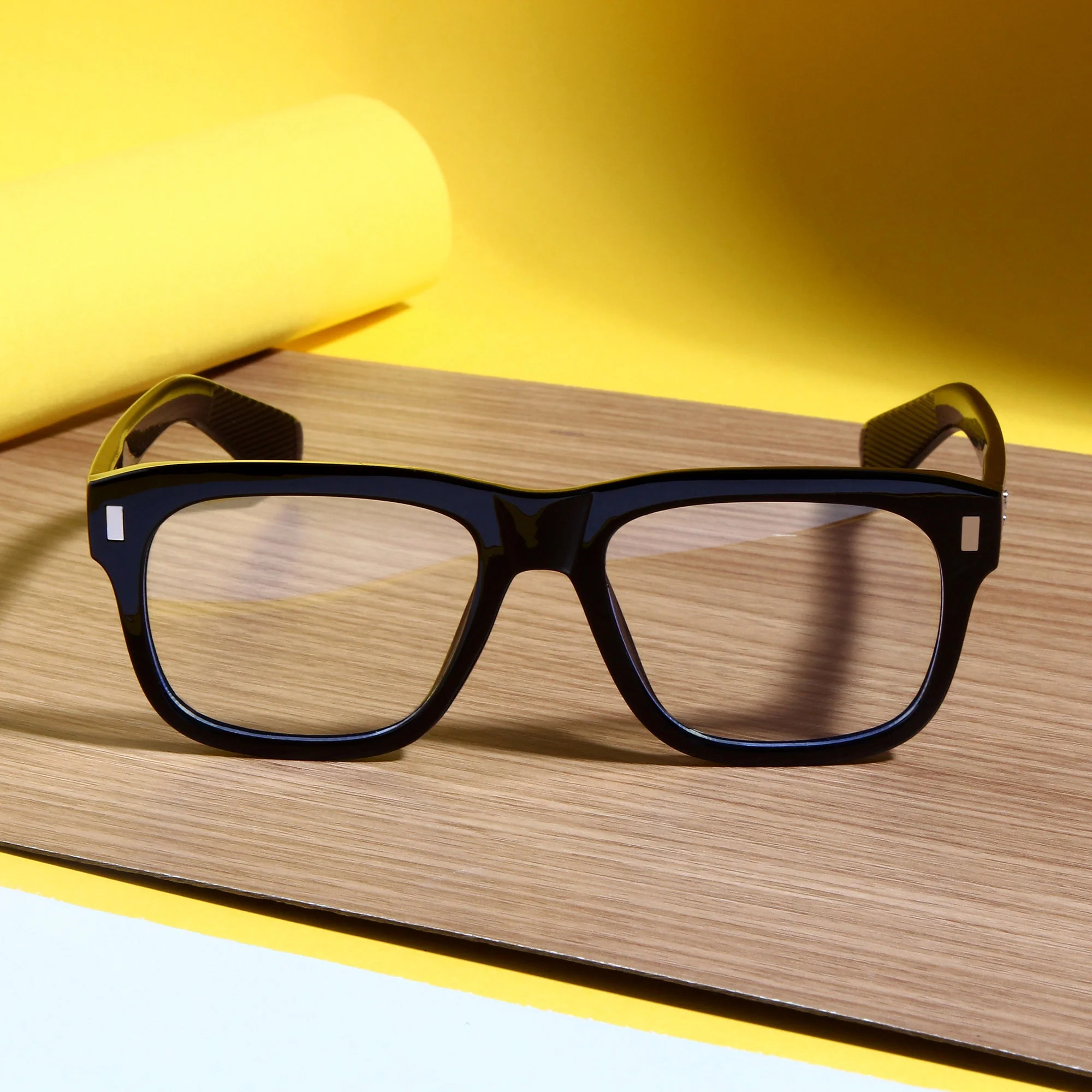 Spider Black Clear Rectangle Sunglasses - Image 3
