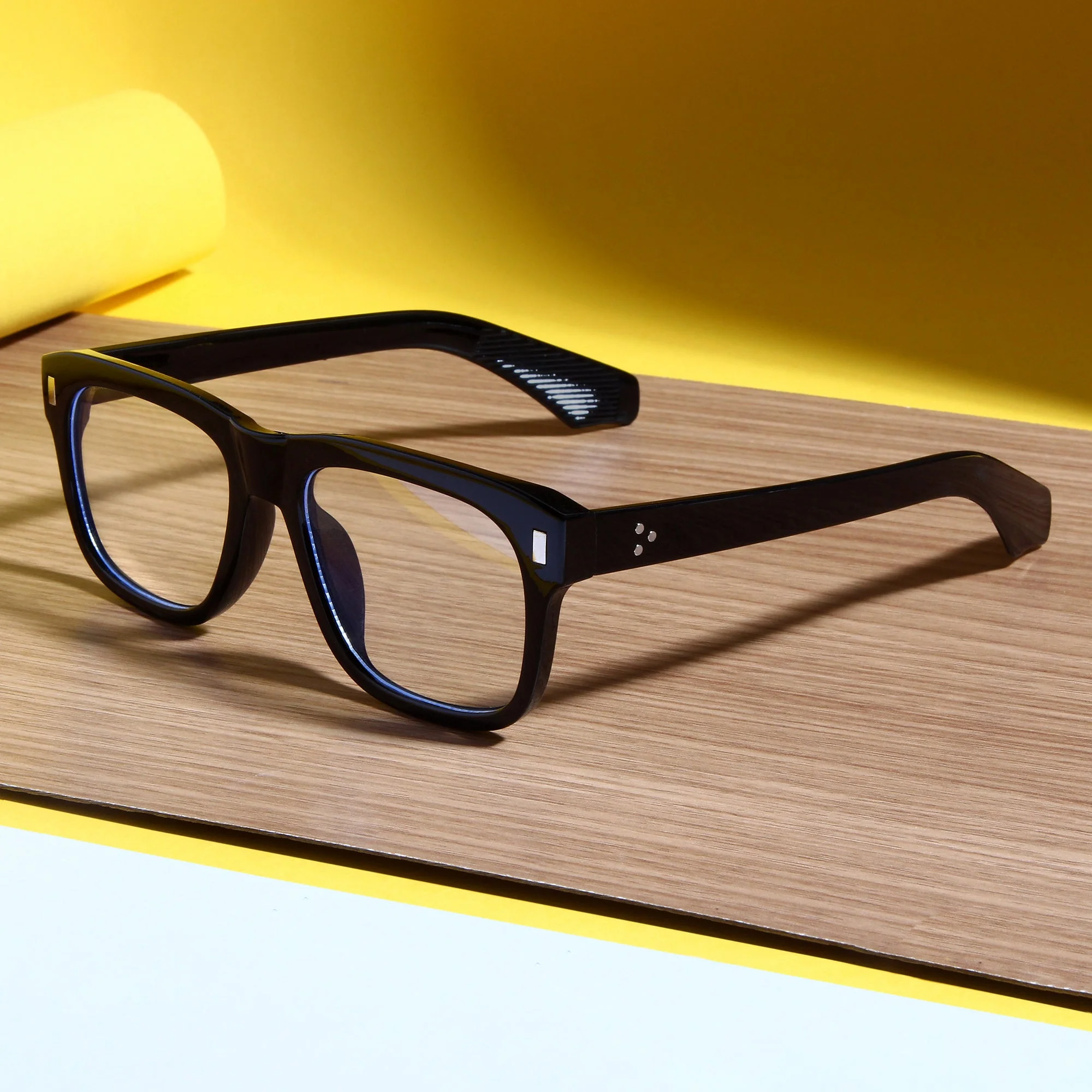 Spider Black Clear Rectangle Sunglasses - Image 4