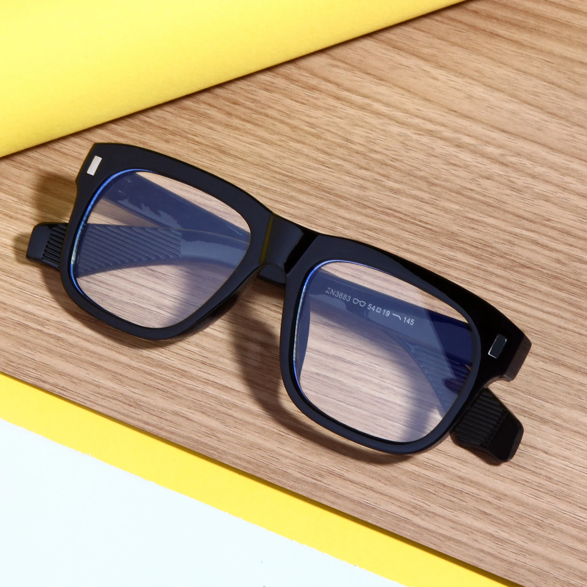 Spider Black Clear Rectangle Sunglasses - Image 5