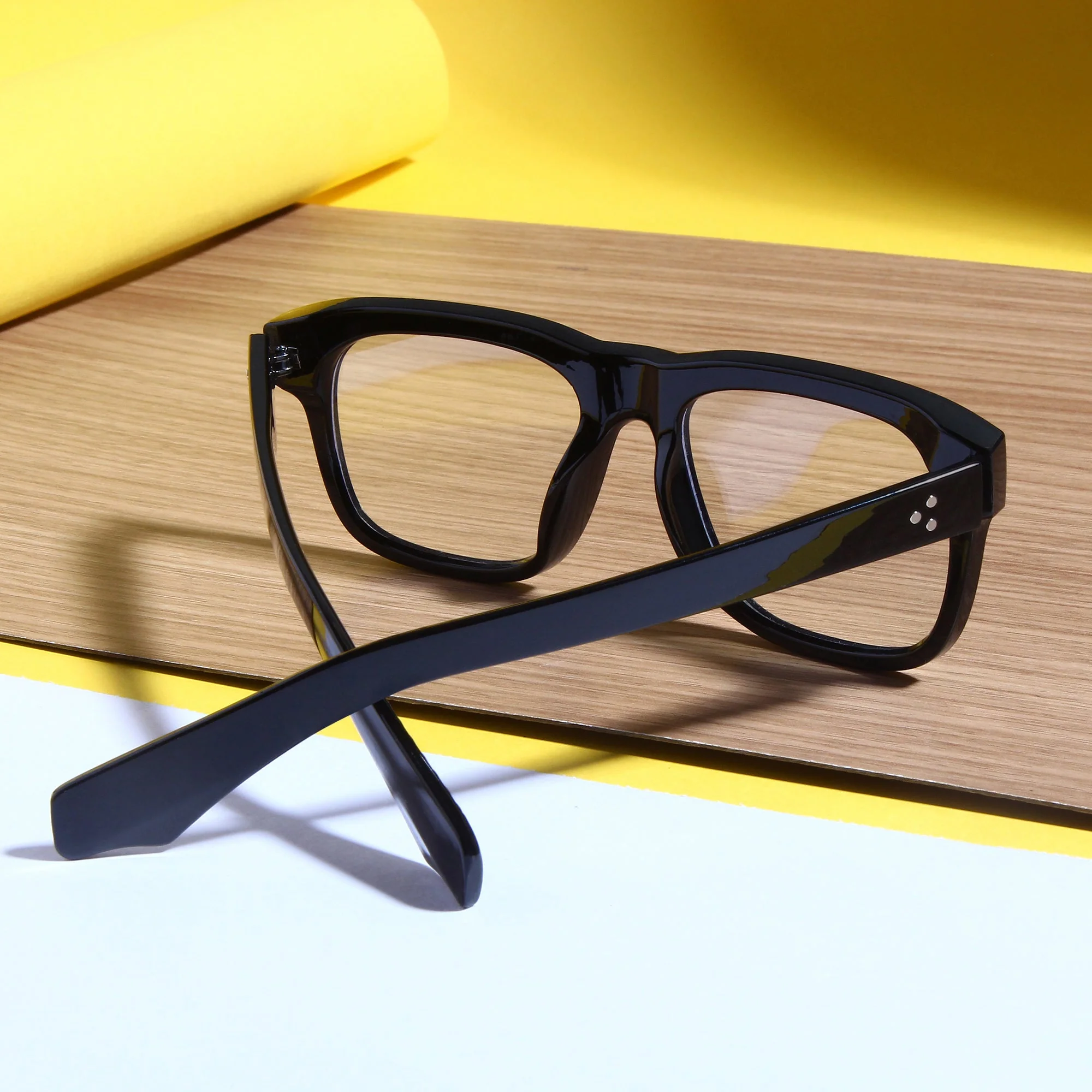 Spider Black Clear Rectangle Sunglasses - Image 6