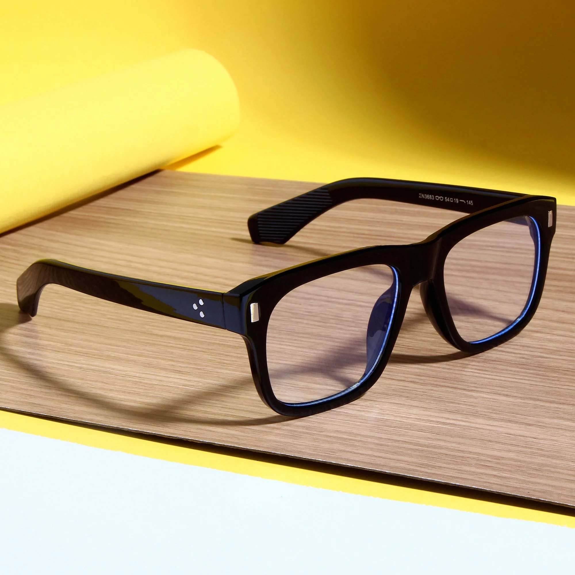 Spider Black Clear Rectangle Sunglasses - Image 9