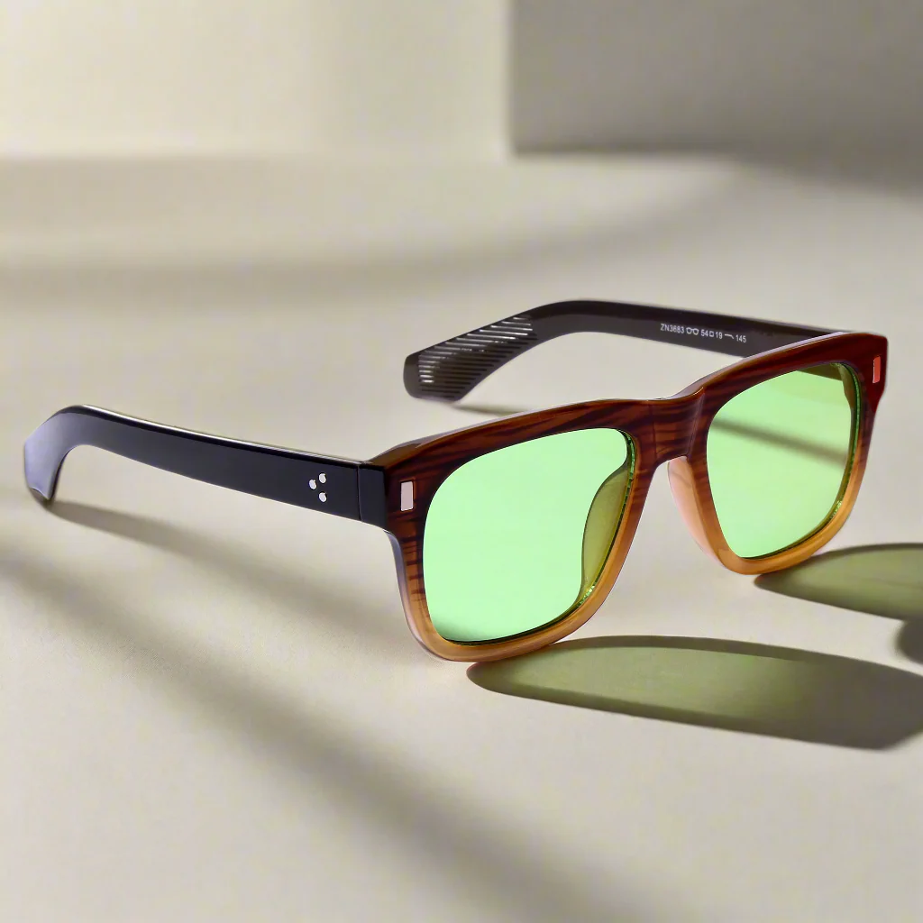 Spider Brown Green Rectangle Sunglasses - Image 9