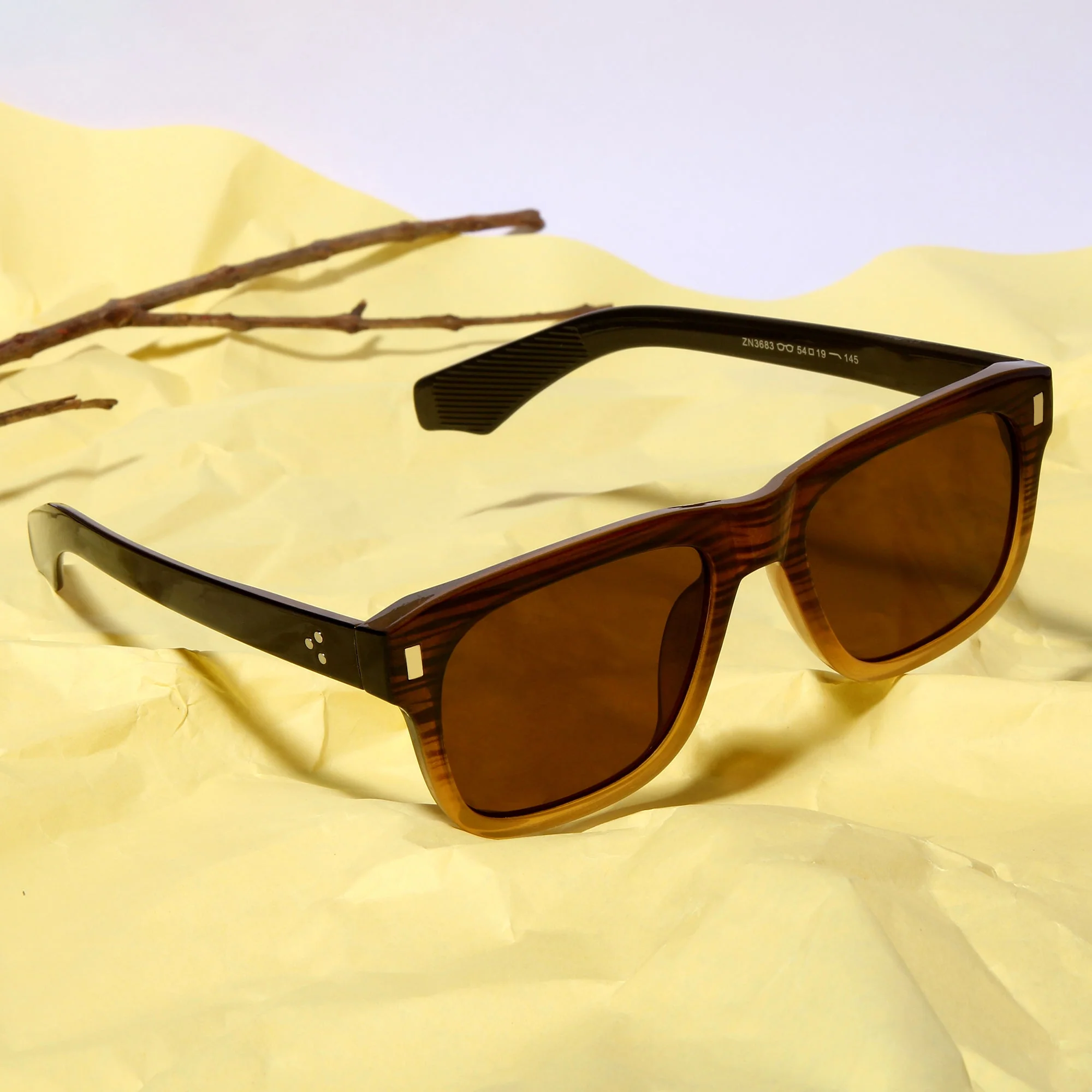 Spider Brown Rectangle Sunglasses - Image 2