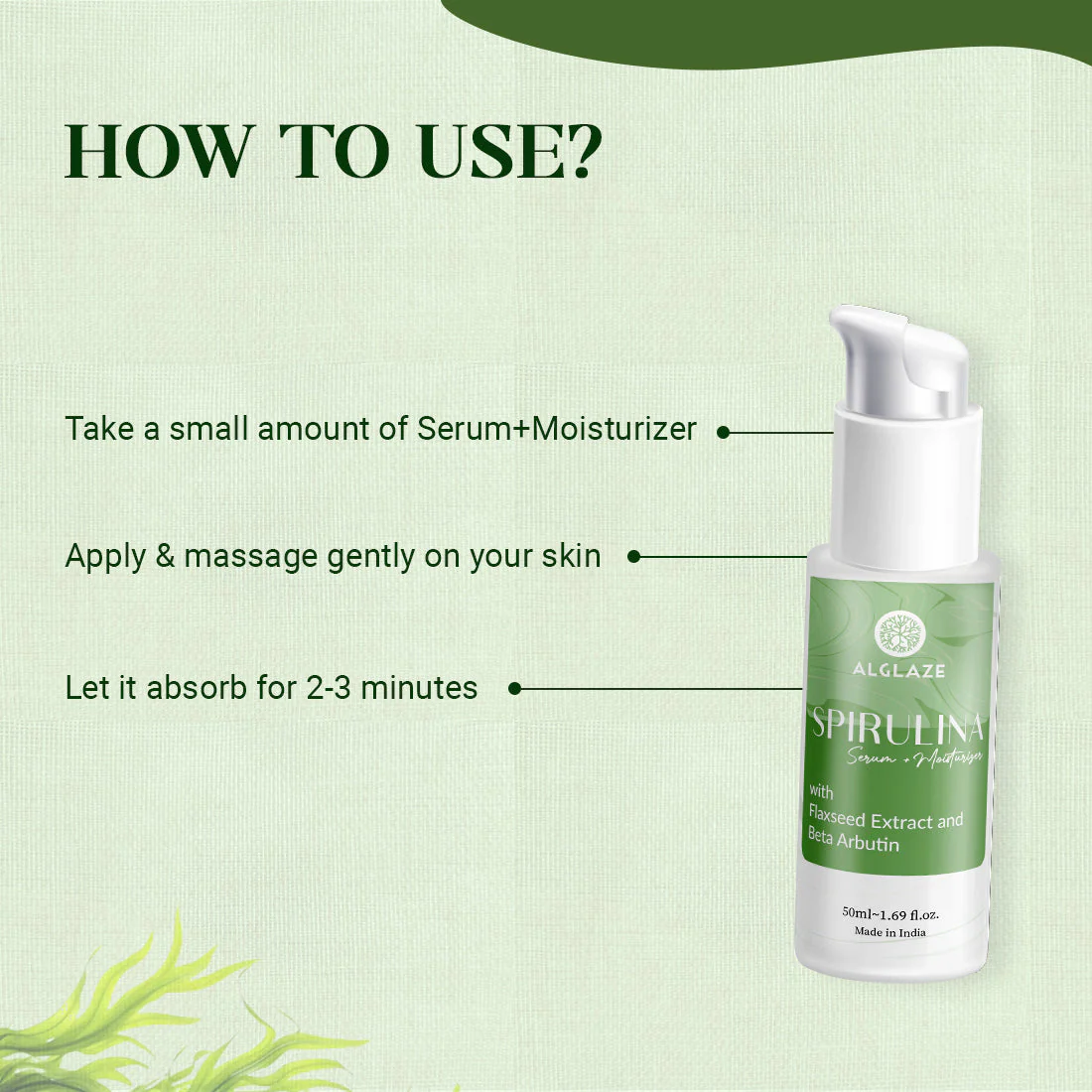 Spirulina Serum+Moisturizer With Spirulina Algae & Beta Arbutin - Image 5