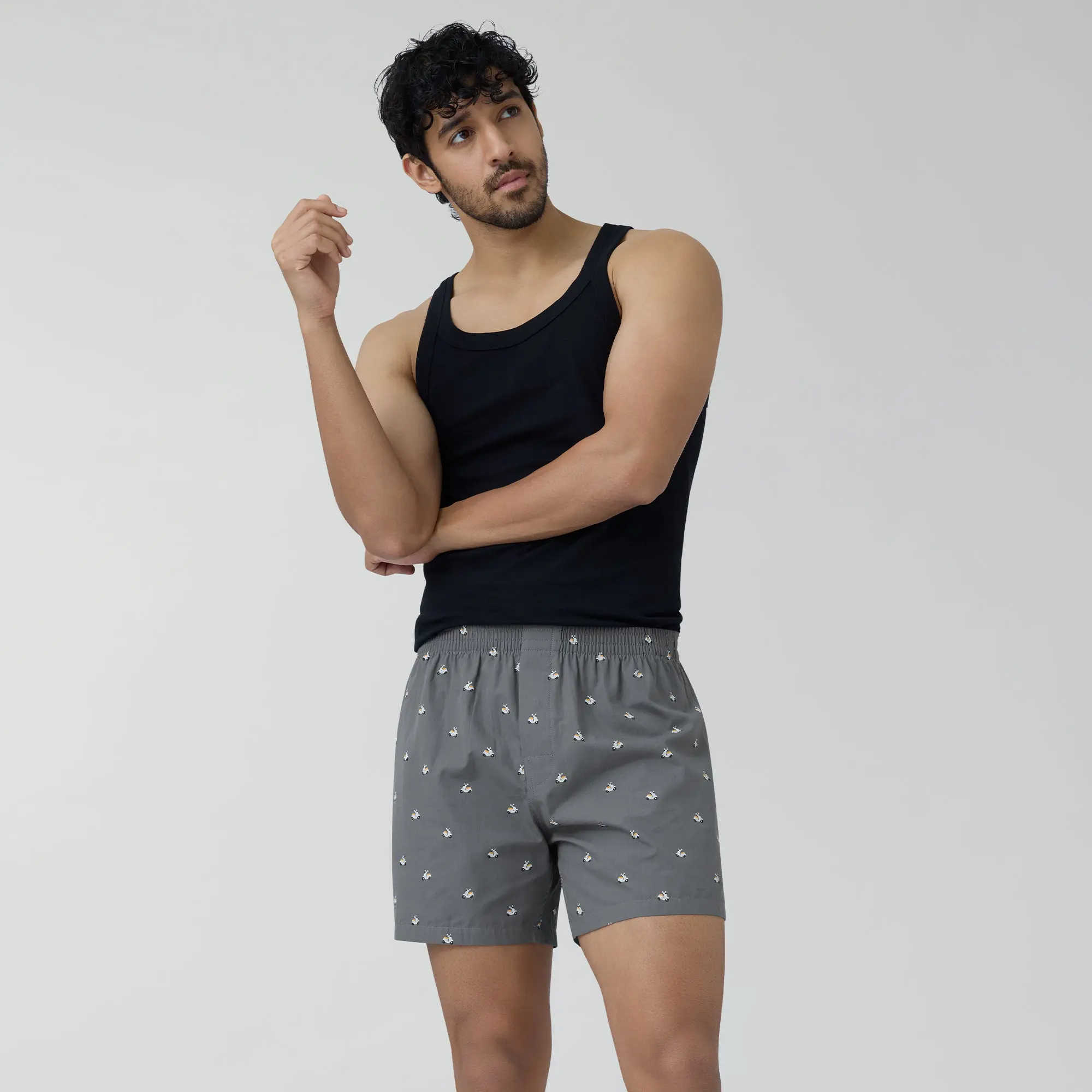 Splash Cotton Boxers - Vespa Grey - Image 3