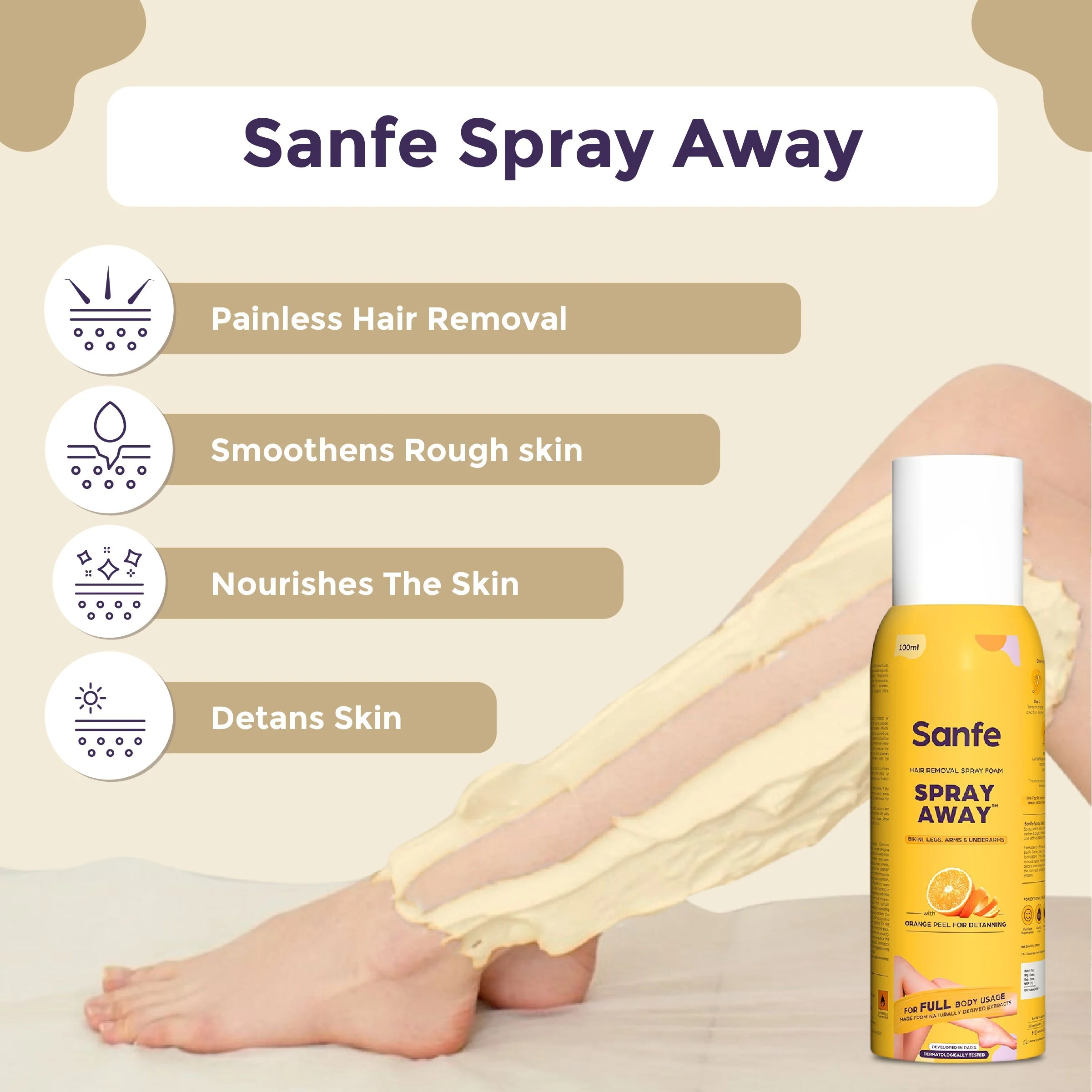 Spray Away Hair Removal Spray - 100ml - Pack of 2 - Image 10