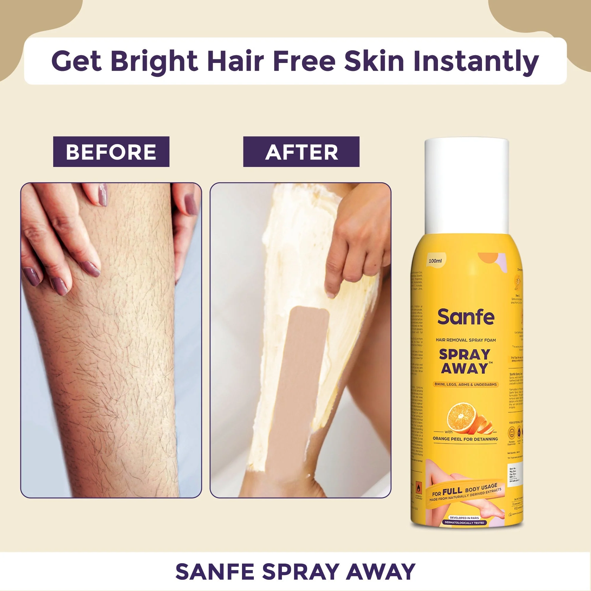 Spray Away Hair Removal Spray - 100ml - Pack of 2 - Image 2