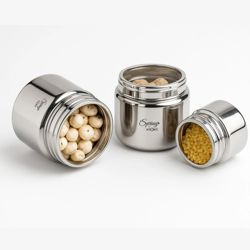 Spring Premium Stainless Steel Storage Jar Set (3 Pieces) - Image 3