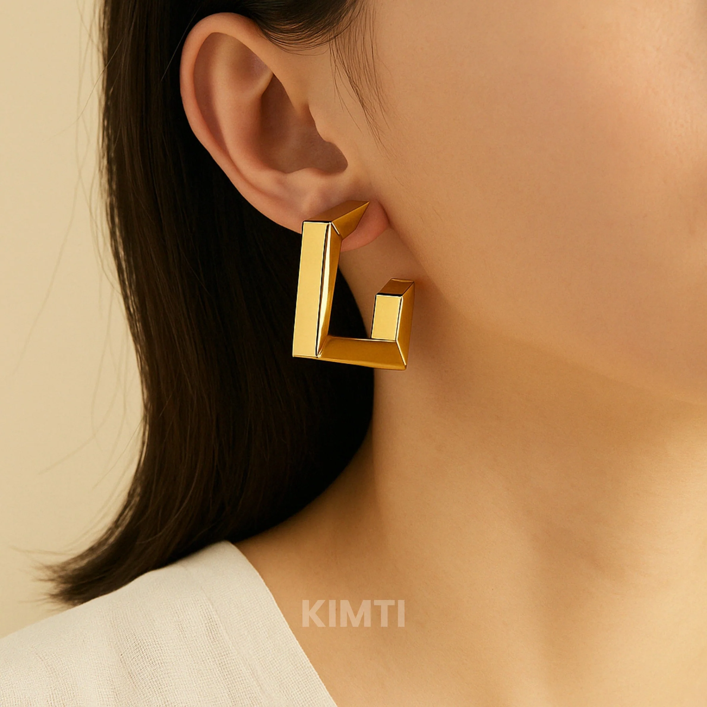 Square Half Hoop Earring — Buy Any 5 for Rs. 599 - Image 2
