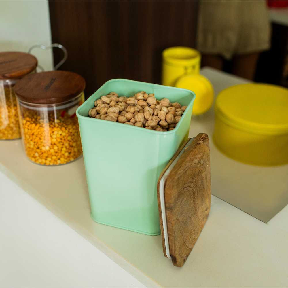 Square Metal Storage Jar - Image 13