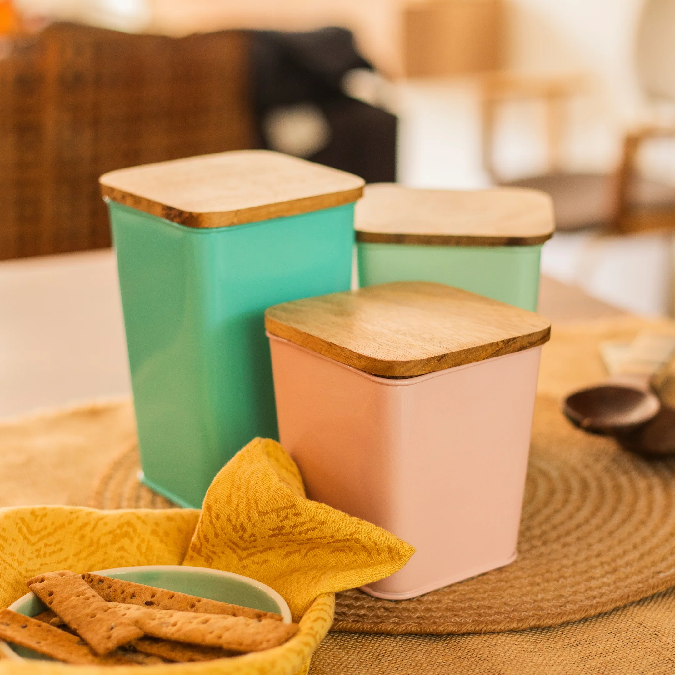 Square Metal Storage Jar - Image 17