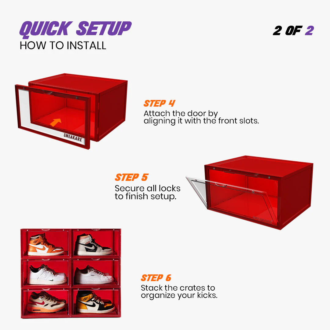 Stack'Em Sneaker Crates | Red (Side Drop) - Image 5